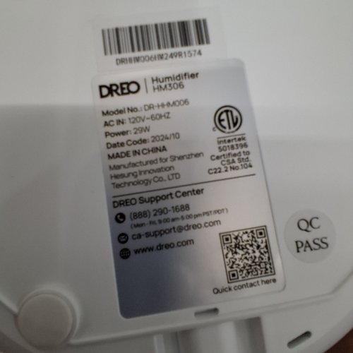 DREO QUIET COOL MIST EASY TO FILL AIR HUMIDIFIER WITH 360° NOZZLE - 3L - 10.24" X 7.68" - WHITE (MODEL: DR-HHM006) image 3