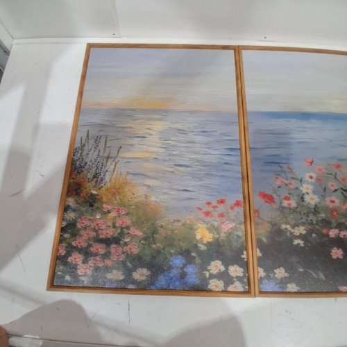 3PC FLORAL LANDSCAPE FRAMED WALL ART - 16" X 24" - MULTICOLOR WITH BROWN FRAMES image 5