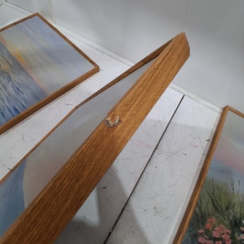 3PC FLORAL LANDSCAPE FRAMED WALL ART - 16" X 24" - MULTICOLOR WITH BROWN FRAMES image 6