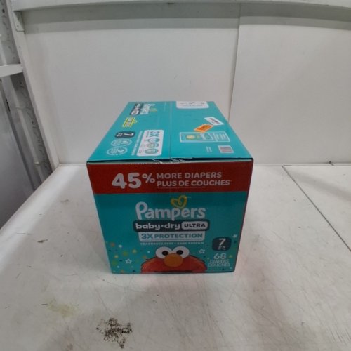 68PK PAMPERS BABY DRY ULTRA DIAPERS - SIZE 7 - ELMO image 2