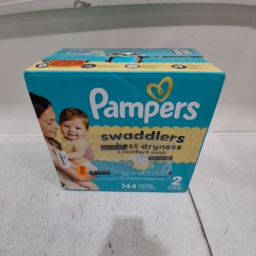 144PK PAMPERS SWADDLERS DISPOSABLE BABY DIAPERS - SIZE 2 (10-22LBS) image 2