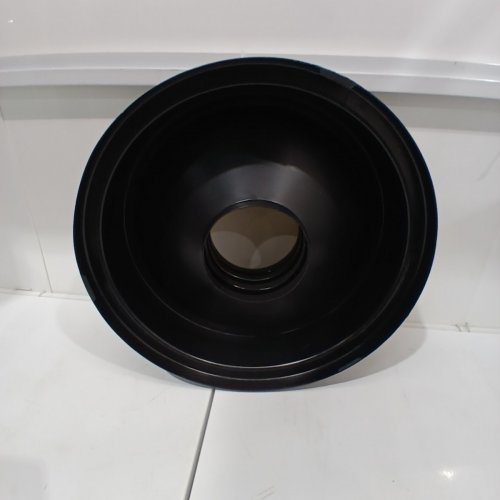 4PK BRONCO ROUND WASTE BIN TRASH CONTAINER FUNNEL LID- FOR 32GAL BINS/CONTAINERS - BLACK (MODEL: 34103503) image 3