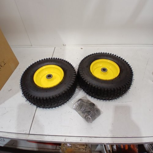 2PK REPLACEMENT LAWNMOWER WHEELS FOR JOHN DEER CUB CADET - 15 X 5.00 X 6 - BLACK/YELLOW image 3