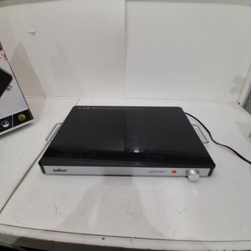 SALTON HOTRAY XL WARMING TRAY WITH TEMPERED GLASS - 400W -21" X 16" - BLACK - (MODEL: 2123123 / WT2148) image 3