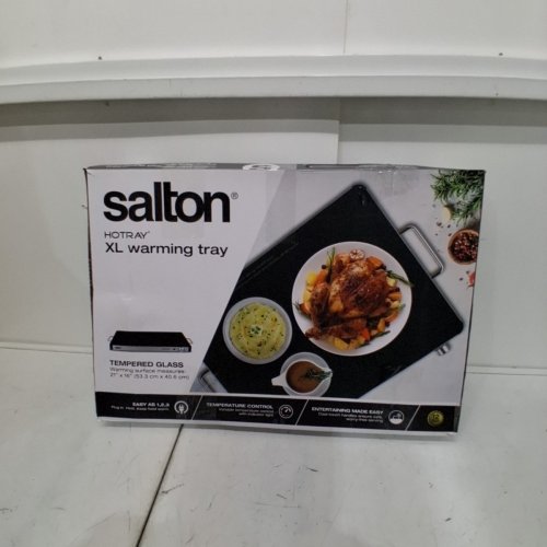 SALTON HOTRAY XL WARMING TRAY WITH TEMPERED GLASS - 400W -21" X 16" - BLACK - (MODEL: 2123123 / WT2148) image 5