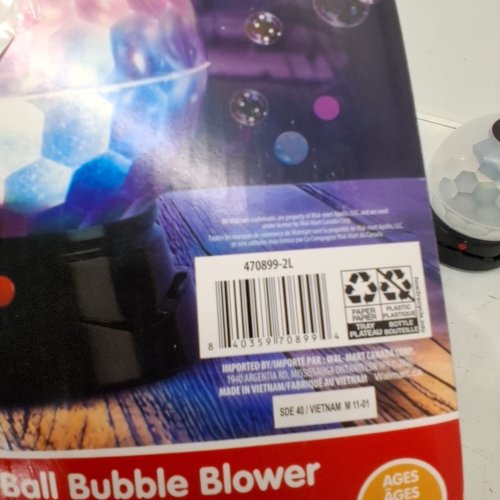 PLAY DAY DISCO BALL BUBBLE BLOWER - WHITE / BLACK (ITEM: 470899-2 L) image 4