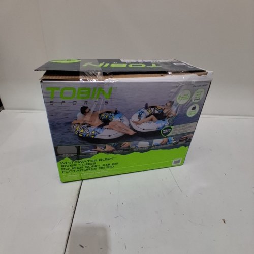 2PK TOBIN SPORTS WHITEWATER RUSH RIVER TUBES WITH CUPHOLDERS - 56" - 100KG CAP - BLUE/WHITE (MODEL: 1985304) image 3