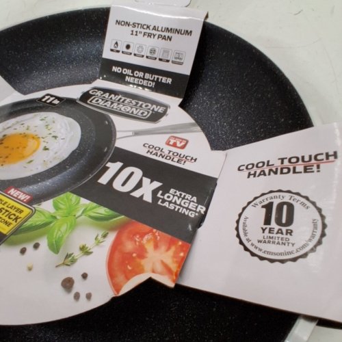 GRANITESTONE DIAMOND NONSTICK SPECKLED FRY PAN - 11" - BLACK image 3