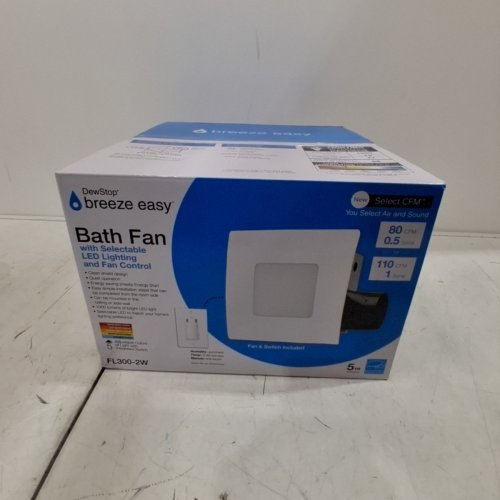 DEWSTOP BATH FAN WITH SELECTABLE LED LIGHTING AND FAN CONTROL - 80/110 CFM; 1000 LM - WHITE (MODEL: FL300-2W) image 2