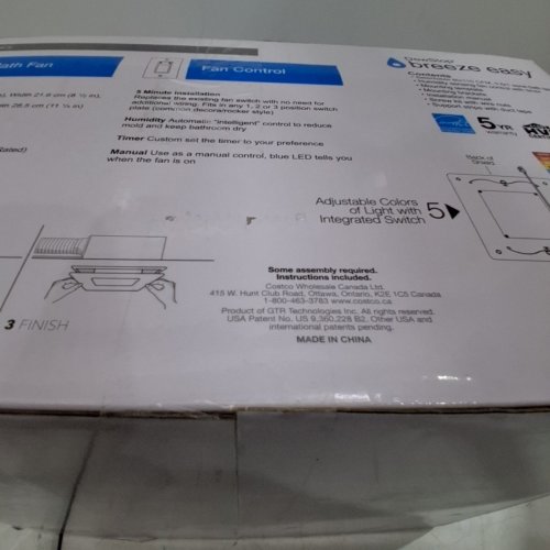 DEWSTOP BATH FAN WITH SELECTABLE LED LIGHTING AND FAN CONTROL - 80/110 CFM; 1000 LM - WHITE (MODEL: FL300-2W) image 4