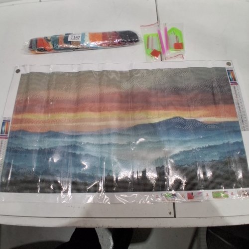 SUNSET MOUNTAIN LANDSCAPE DIAMOND PAINTING KIT - 25.25" X 13.75" - (STYLE: T167) image 3
