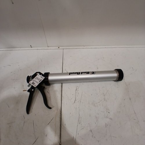 RED DEVIL PRO ALUMINUM BARREL SAUSAGE CAULK GUN WITH ERGONOMIC HANDLE AND TRIGGER - 20OZ CAPACITY (NOT INCLUDED) - 12:1 THRUST RATIO - SILVER (MODEL: 3983) image 2