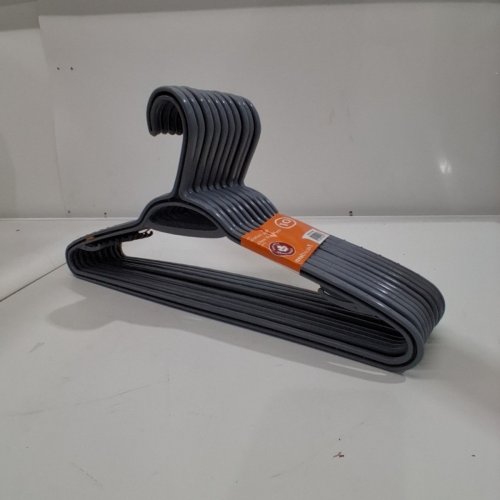 10PK NEATFREAK! SLIM PLASTIC CLOTHES HANGERS - GREY image 2