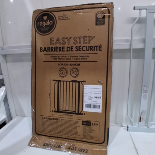 REGALO EASY-STEP METAL WALK-THROUGH SAFETY GATE - 30" X 29'' - 38.5'' - WHITE (MODEL: 1160DS) image 4