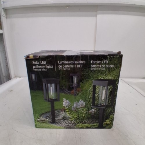4PK GTX NATURALLY SOLAR POWERED 25LM PATHWAY LIGHTS - 4"X4"X23"- BLACK (MODEL: 1937955) image 5