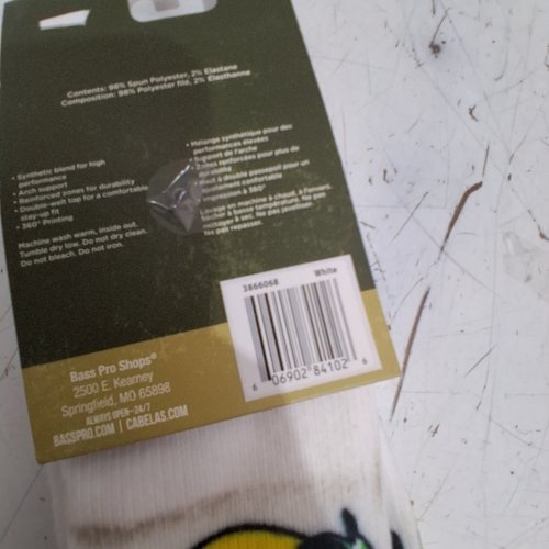 BASS PRO SHOPS CREW SOCKS - LARGE - WHITE (STYLE : 101483114) image 4