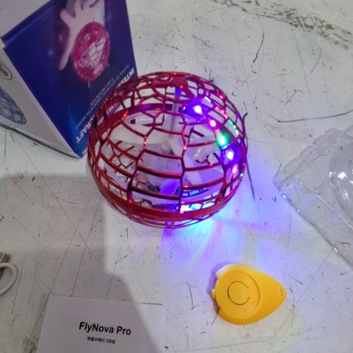 THE MOST TRICKED OUT FLYING SPINNER LED LIGHT UP BALL -PINK image 2