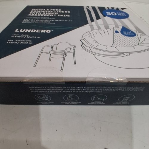 50PK LUNDERG COMMODE LINERS WITH ABSORBENT PADS - 20.5" X 15" image 3