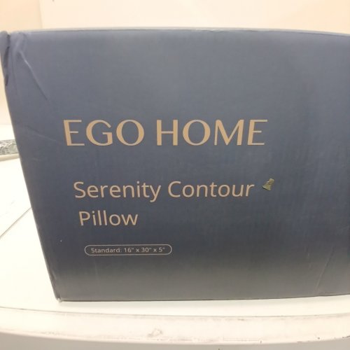 EGO HOME CONTOUR PILLOW - 16" X 30" X 5" - WHITE (STYLE: SERENITY CONTOUR) image 2