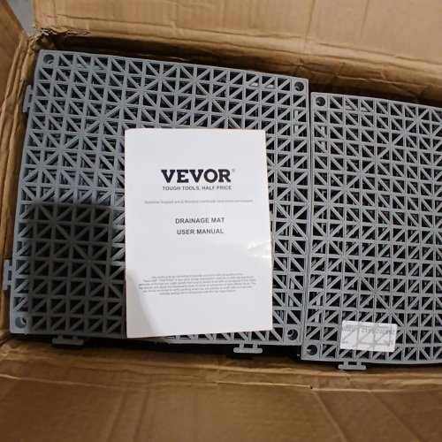 50PK VEVOR MODULAR INTERLOCKING DRAINAGE MATS - 12" - GREY image 3