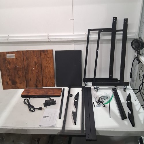 AFLUI ROLLING MULTI-TIER TV MOUNT STAND WITH DRAWER - BLACK (MODEL: TVS022-BK) image 2