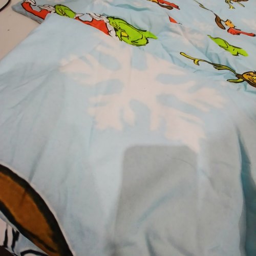 3PC GRINCH CHRISTMAS THEMED CHILDRENS BEDDING SET - FULL / DOUBLE - LIGHT BLUE image 3