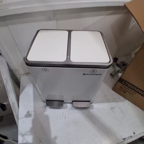 SONGMICS DOUBLE DUST BIN - 15 L EACH- WHITE (MODEL:LTB030AB01) image 3