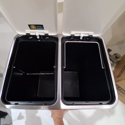 SONGMICS DOUBLE DUST BIN - 15 L EACH- WHITE (MODEL:LTB030AB01) image 4