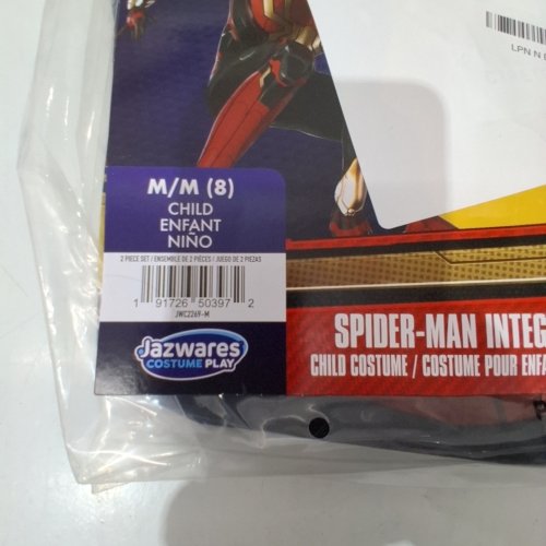 2PC BOYS JAZWARES COSTUME PLAY SPIDERMAN COSTUME - MEDIUM - BLACK/RED/GOLD (STYLE: JWC7206) image 2