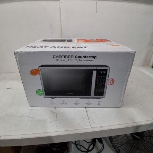 CHEFMAN COUNTERTOP MICROWAVE WITH 10 POWER LEVELS, ECO MODE, CHILD SAFETY LOCK - 1000W, 1.1 CU.FT - STAINLESS STEEL - (MODEL: RJ55-SS-11-CK-CA) image 9