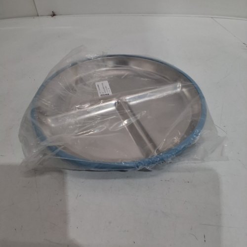 DIVIDED BABY PLATE WITH SUCTION BASE - 9" - BLUE image 4