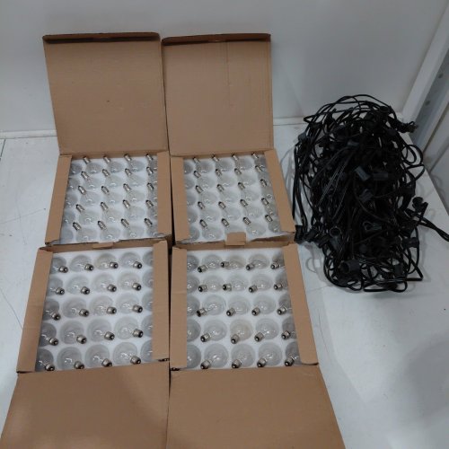 BRIGHTOWN 100FT G40 CLEAR GLOBE STRING LIGHTS SET - UL LISTED INDOOR/OUTDOOR LIGHTS - BLACK image 2