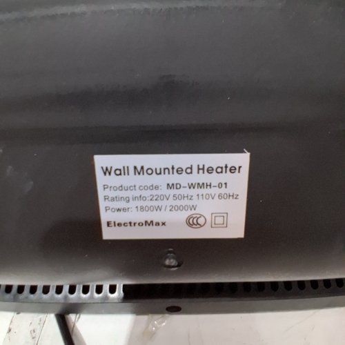 ELECTROMAX PTC WALL MOUNTED HEATER - 110V -2000W - WHITE (MODEL: MD-WMH-01) image 3