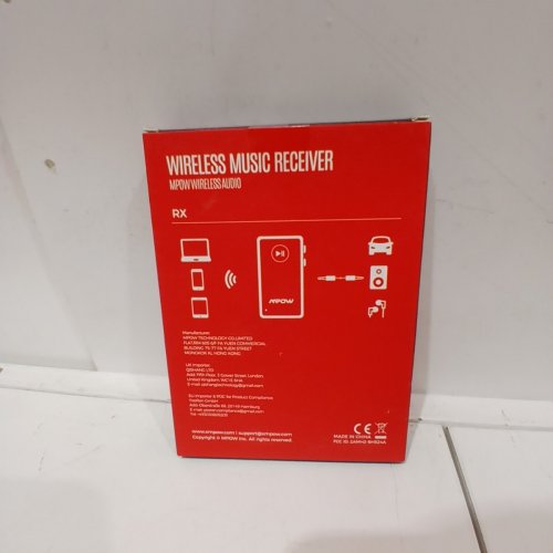 MPOW RECHARGEABLE BLUETOOTH WIRELESS MUSIC RECEIVER WITH 3.5MM AUX ADAPTER - CONNECTS UP TO 2 DEVICES SIMULTANEOUSLY - BLACK (MODEL: BH524A) image 3