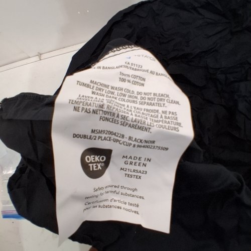 MAINSTAYS SOFT COTTON FITTED SHEET - DOUBLE - BLACK (MODEL: MSM9200422B) image 3