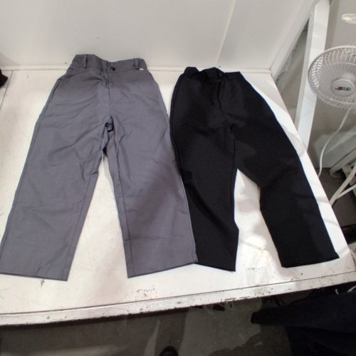 2PC KIDS DRESS PANTS - 120 - GRAY AND BLACK image 2