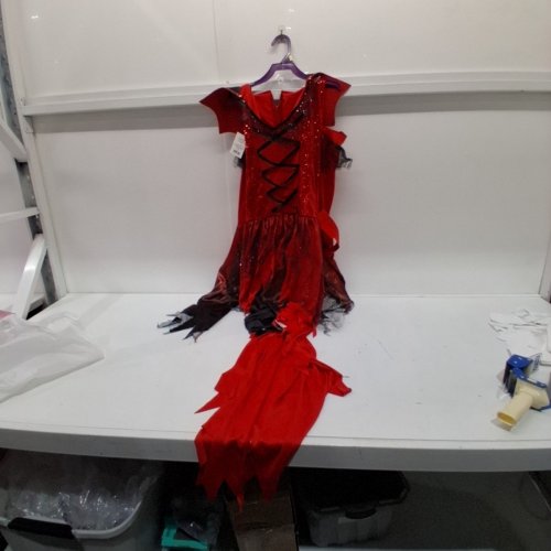 2PC DEVIL COSTUME DRESS SET WITH COLLAR AND HEADBAND - RED AND BLACK (STYLE: 12781 L) image 3