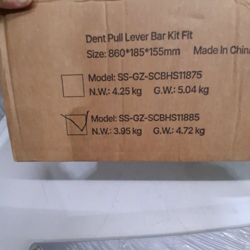 DENT PULL LEVER BAR KIT FIT FOR ALUMINUM AND STEEL DENT - SILVER (MODEL: SS-GZ-SCBHS11885) image 2