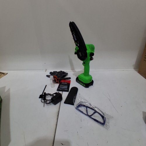 TIETOC 6" CORDLESS MINI HANDHELD CHAINSAW WITH 21V BATTERY - 880W - GREEN image 3
