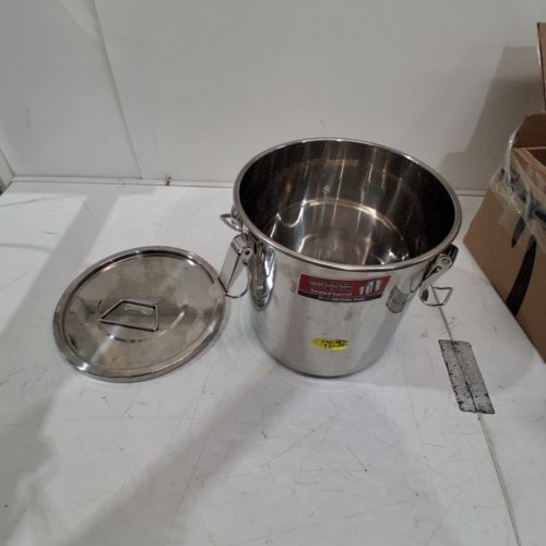STAINLESS STEEL STORAGE CONTAINER WITH LOCKING AIRTIGHT LID - 12L - SILVER image 2