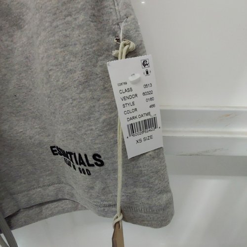 MEN'S FEAR OF GOD ESSENTIALS SHORTS - EXTRA SMALL - DARK OATMEAL image 3