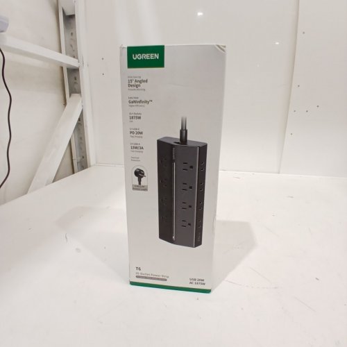 UGREEN TRAPEZOIDAL 16-OUTLET POWER STRIP, 20W USB C CHARGING POWER BAR OUTLET WITH 5FT DURABLE EXTENSION CORD - BLACK (MODEL: T620) image 3