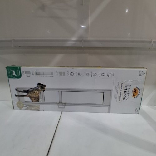 HAKUNA ADJUSTABLE PETS GLASS PATIO PET DOOR FOR SLIDING DOORS - 77.2” – 83.5” - WHITE (MODEL: 5077) image 9