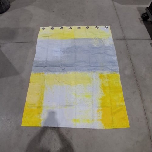(1 PANEL) OIL PAINTED STYLE CURTAIN - 50" X 66" - YELLOW/GREY image 2