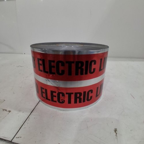 UNDERGROUND DETECTABLE WARNING TAPE - 6" X 1000FT - SILVER/RED image 2