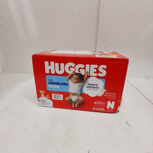 84PK HUGGIES LITTLE SNUGGLERS DIAPERS - SIZE NB image 2