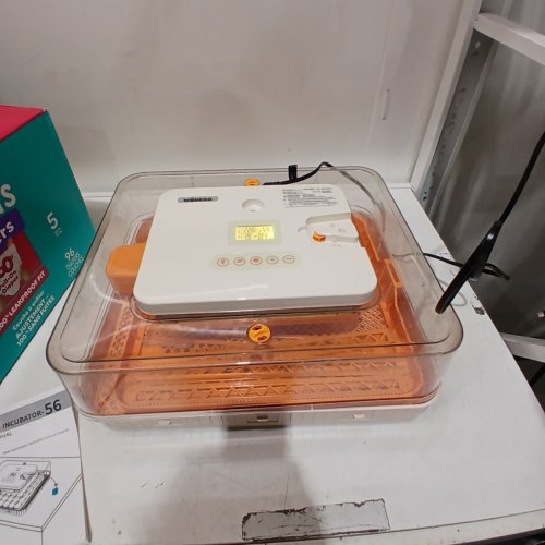 WONEGG AUTOMATIC DUAL POWER ADJUSTABLE HATCHING TIME EGG INCUBATOR - 56 EGG CAP - 110V - ORANGE/CLEAR (MODEL:56H) image 2