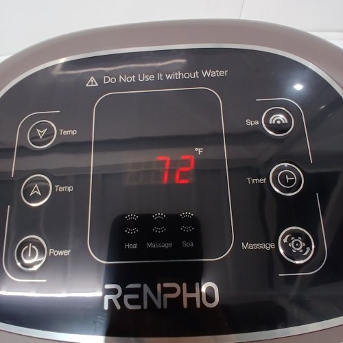 RENPHO MOTORIZED FAST HEATING FOOT SPA BATH MASSAGER WITH POWERFUL BUBBLE JETS & AUTOMATIC SHIATSU MASSAGING ROLLERS - BROWN (MODEL: JD-618) image 3