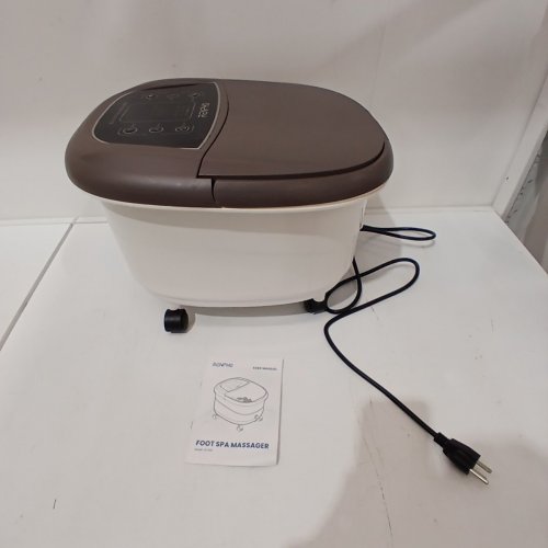 RENPHO MOTORIZED FAST HEATING FOOT SPA BATH MASSAGER WITH POWERFUL BUBBLE JETS & AUTOMATIC SHIATSU MASSAGING ROLLERS - BROWN (MODEL: JD-618) image 5