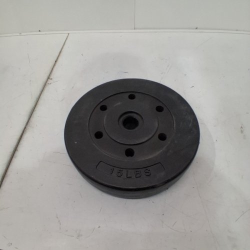 CAP BARBELL STANDARD VINYL WEIGHT PLATE - 15LBS - BLACK image 2